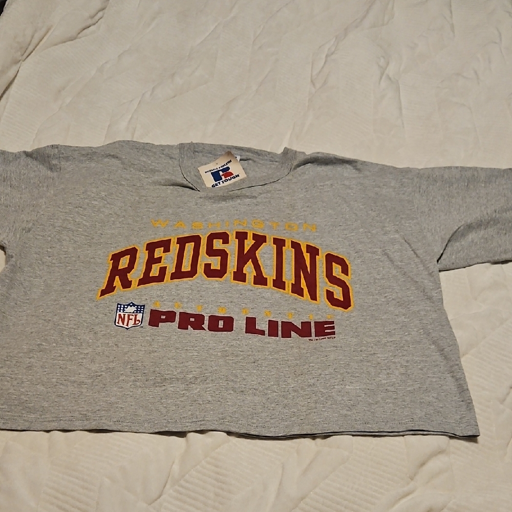 Russell Athletic Gray Washington Redskins Pro Line Tee with Red & Gold Logo